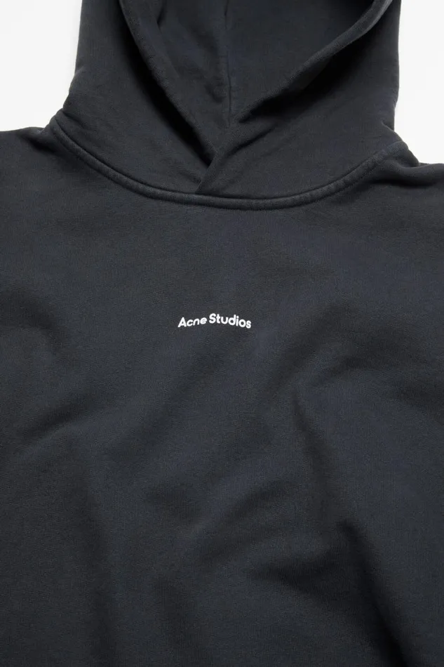 Women Logo Hooded Sweatshirt Black Acne Studios Sweatshirts