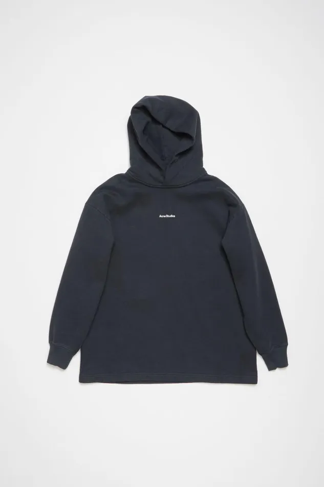Women Logo Hooded Sweatshirt Black Acne Studios Sweatshirts