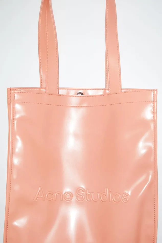 Women Logo Shoulder Tote Bag Salmon Pink Acne Studios Bags