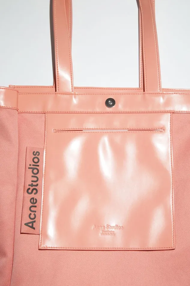 Women Logo Shoulder Tote Bag Salmon Pink Acne Studios Bags
