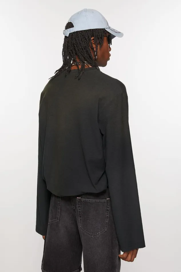 Women Logo Tshirt 8211 Relaxed Fit Faded Black Acne Studios Tshirts
