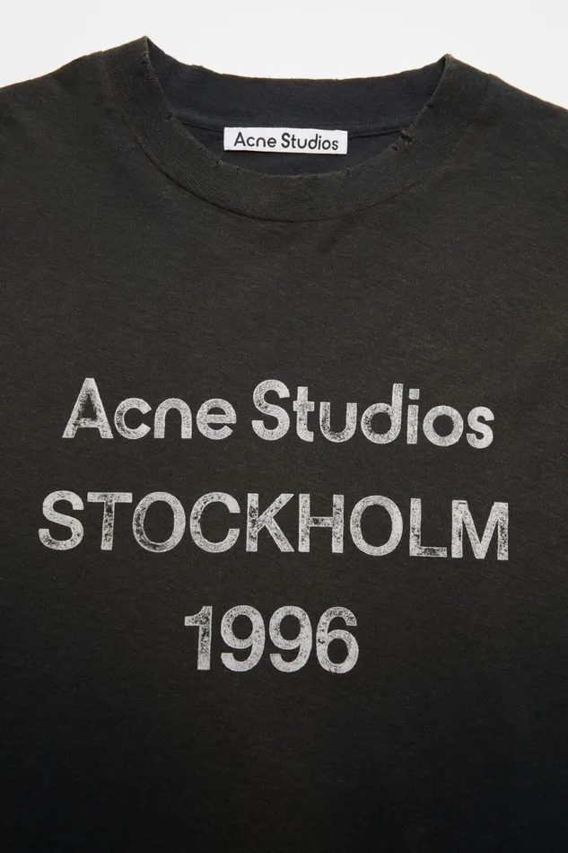 Women Logo Tshirt 8211 Relaxed Fit Faded Black Acne Studios Tshirts