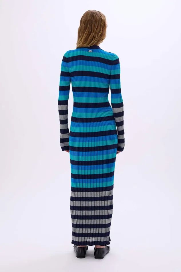 Women Long Striped Cardigan Bluesilver Stripe Multi Sonia Rykiel Cardigans