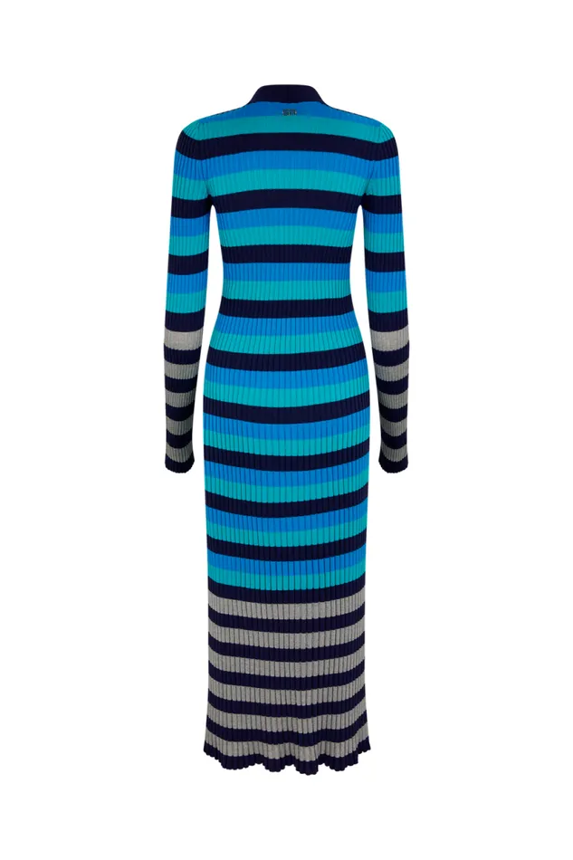 Women Long Striped Cardigan Bluesilver Stripe Multi Sonia Rykiel Cardigans