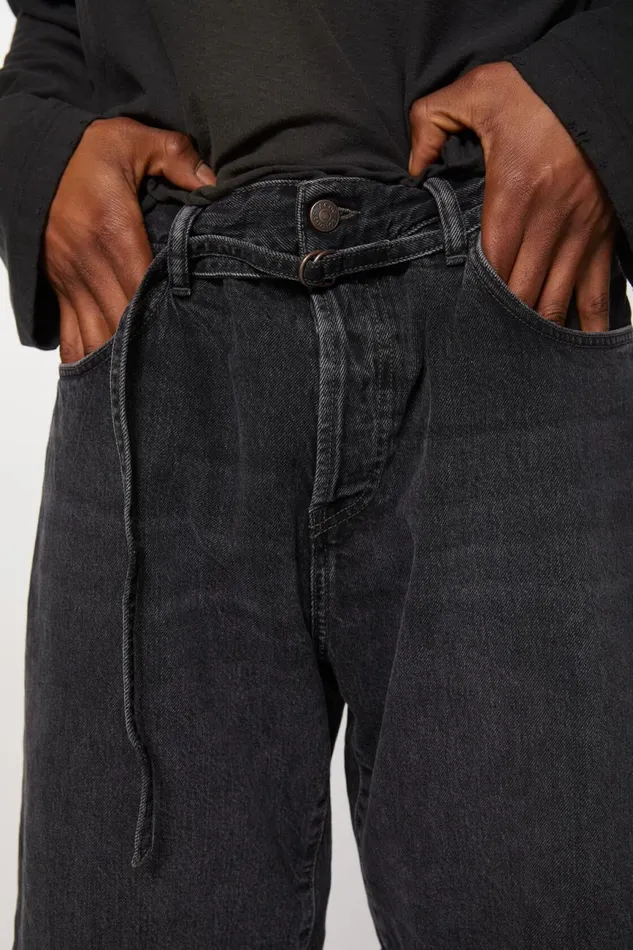 Women Loose Fit Denim Shorts Black Acne Studios Shorts
