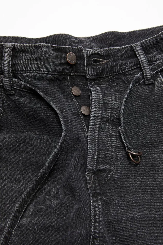 Women Loose Fit Denim Shorts Black Acne Studios Shorts