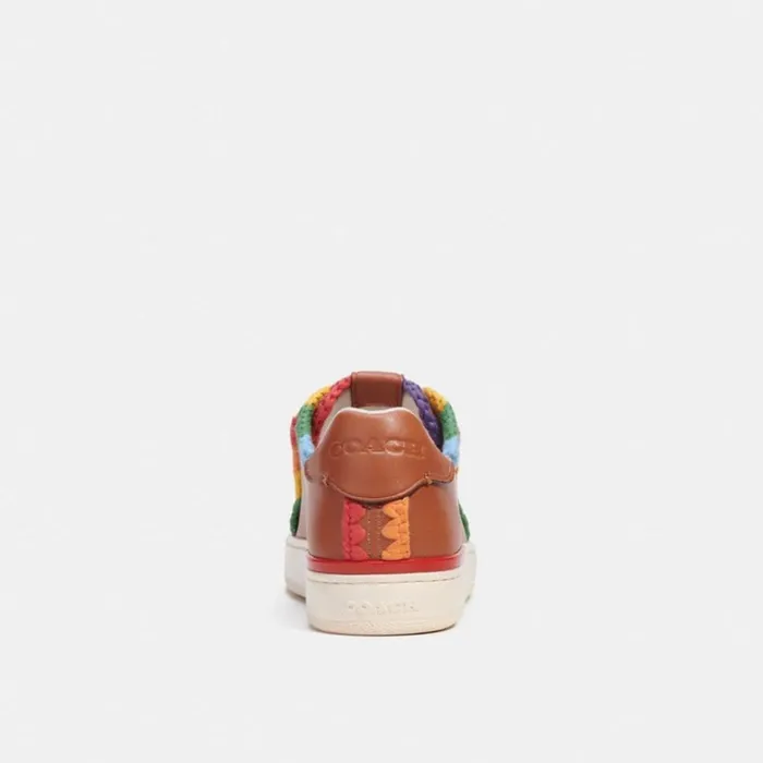 Women Lowline Low Top Sneaker With Rainbow Crochet Burnished Amberrainbow Coach Sneakers Women Lowline Low Top Sneaker With Rainbow Crochet Burnished Amberrainbow Coach Sneakers