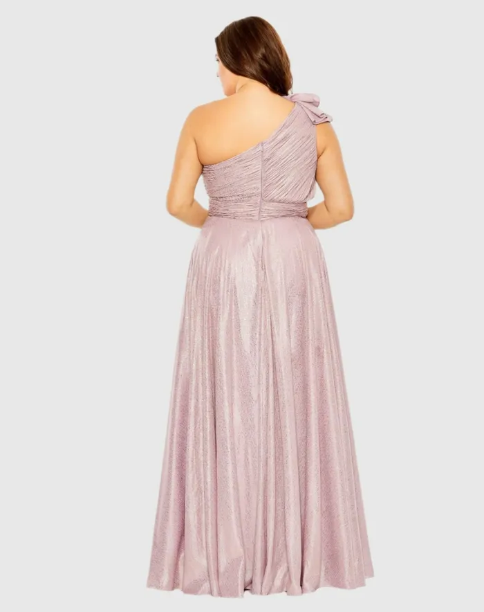 Women Mac Duggal Floral Detail One Shoulder Gown Plus Lilac Plus Size Dresses