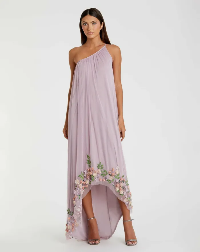 Women Mac Duggal One Shoulder Trapeze Embellished High Low Dress Orchid Multi Daytime Dresses Women Mac Duggal One Shoulder Trapeze Embellished High Low Dress Orchid Multi Daytime Dresses