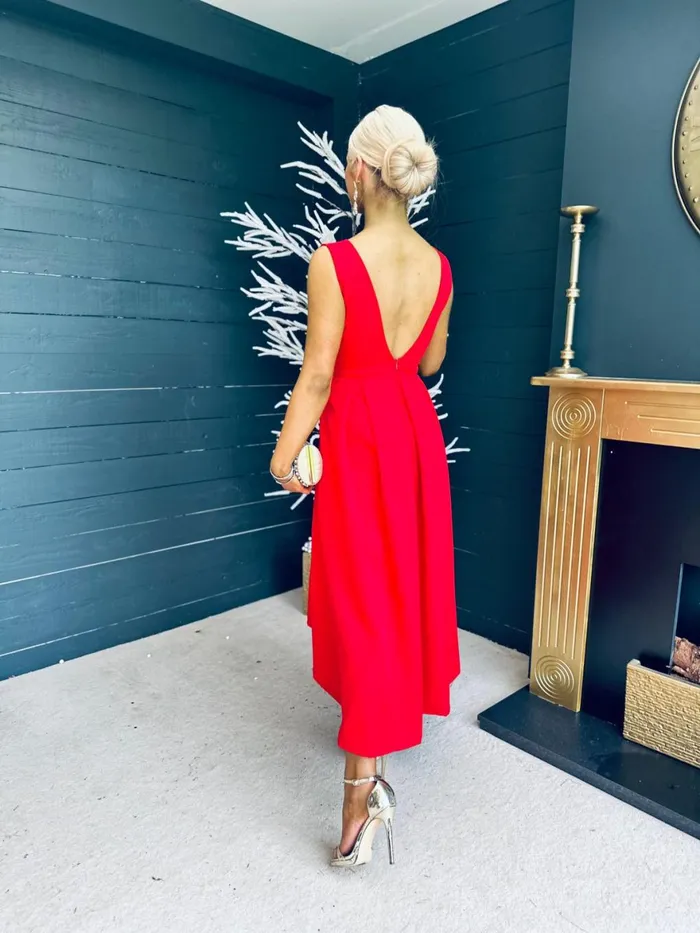 Women Maxi Canella Lane Helen Detailed Occasion Dress Red