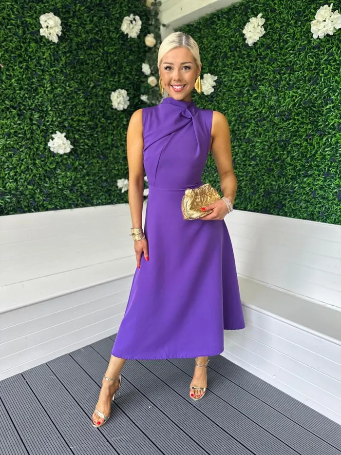 Women Maxi Canella Lane Kole Gathered Occasion Dress Purple