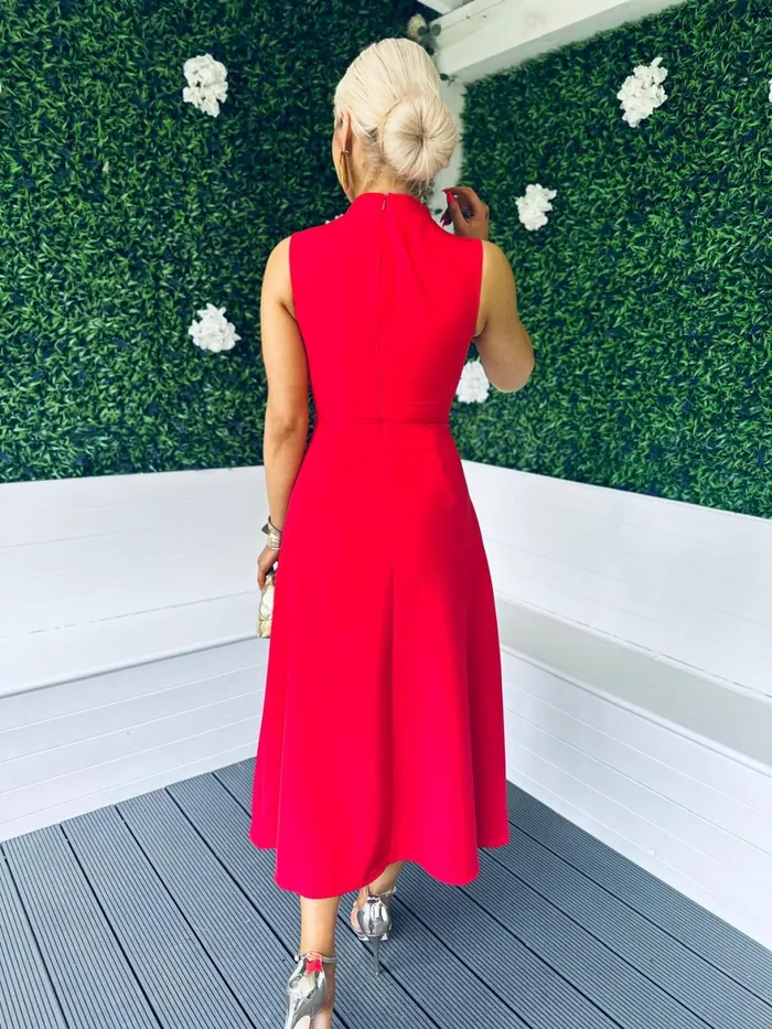 Women Maxi Canella Lane Kole Gathered Occasion Dress Red