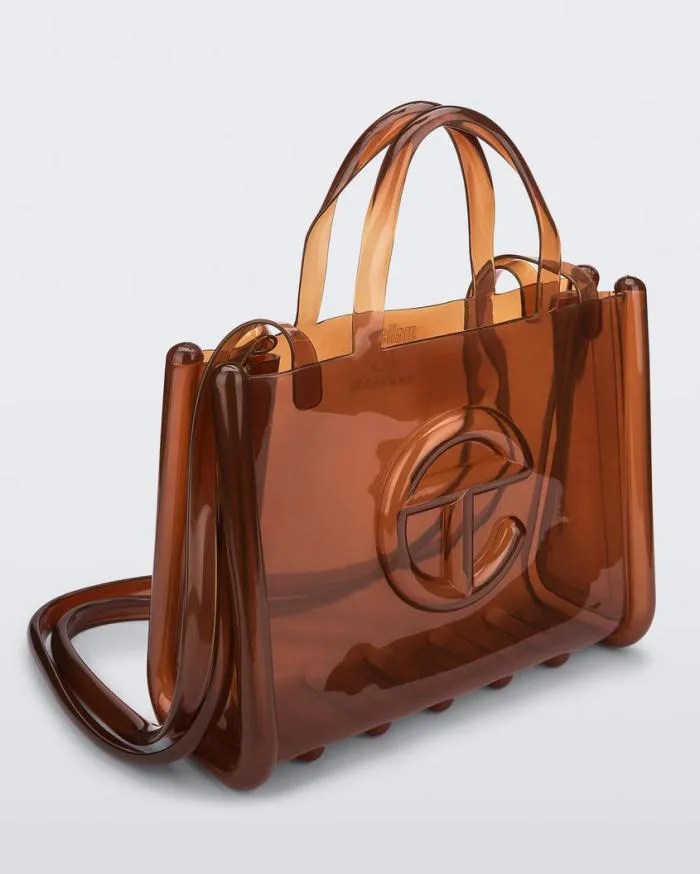 Women Medium Jelly Shopper Brown Melissa Handbags