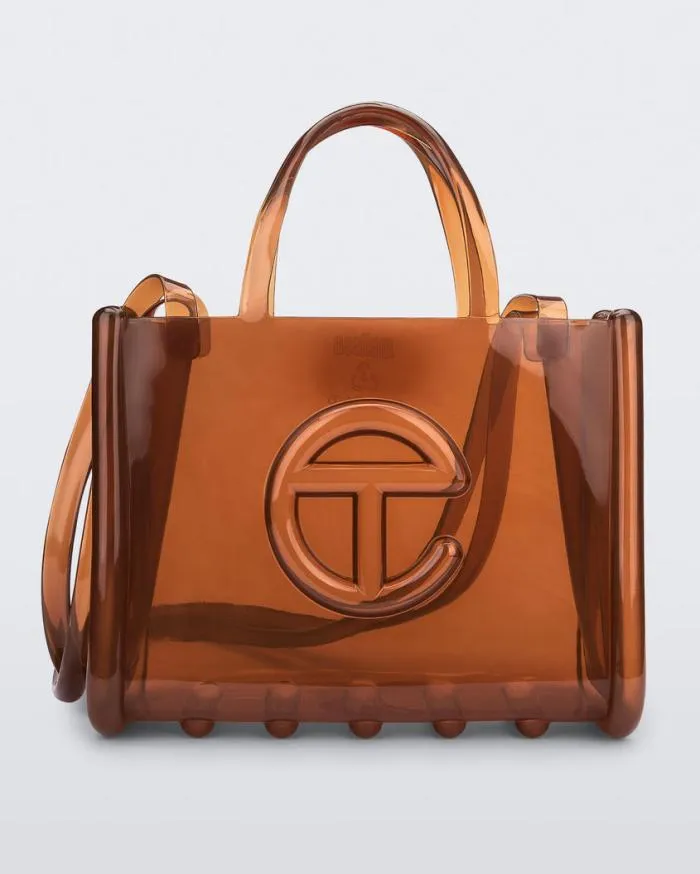 Women Medium Jelly Shopper Brown Melissa Handbags