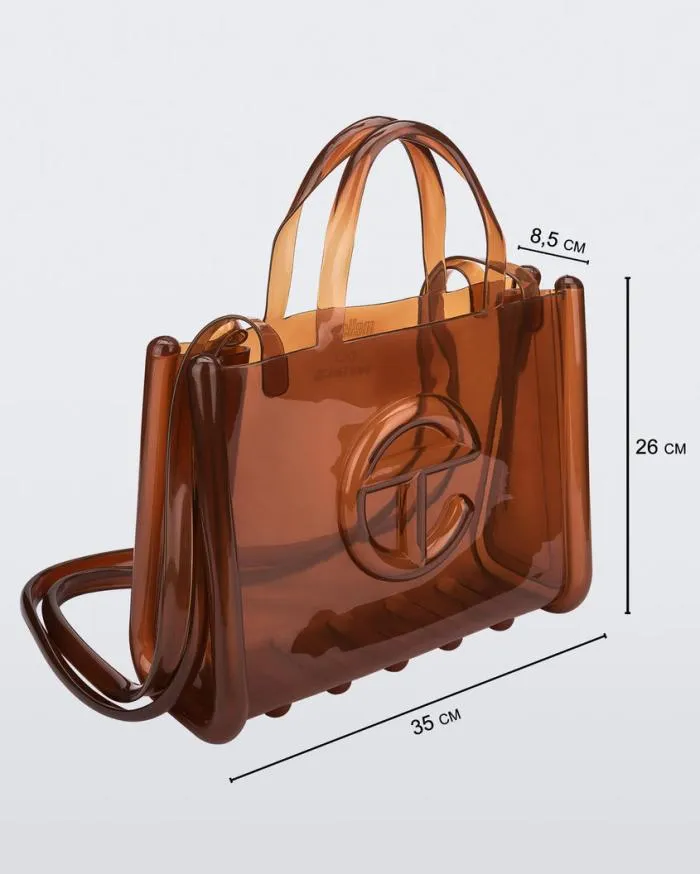 Women Medium Jelly Shopper Brown Melissa Handbags