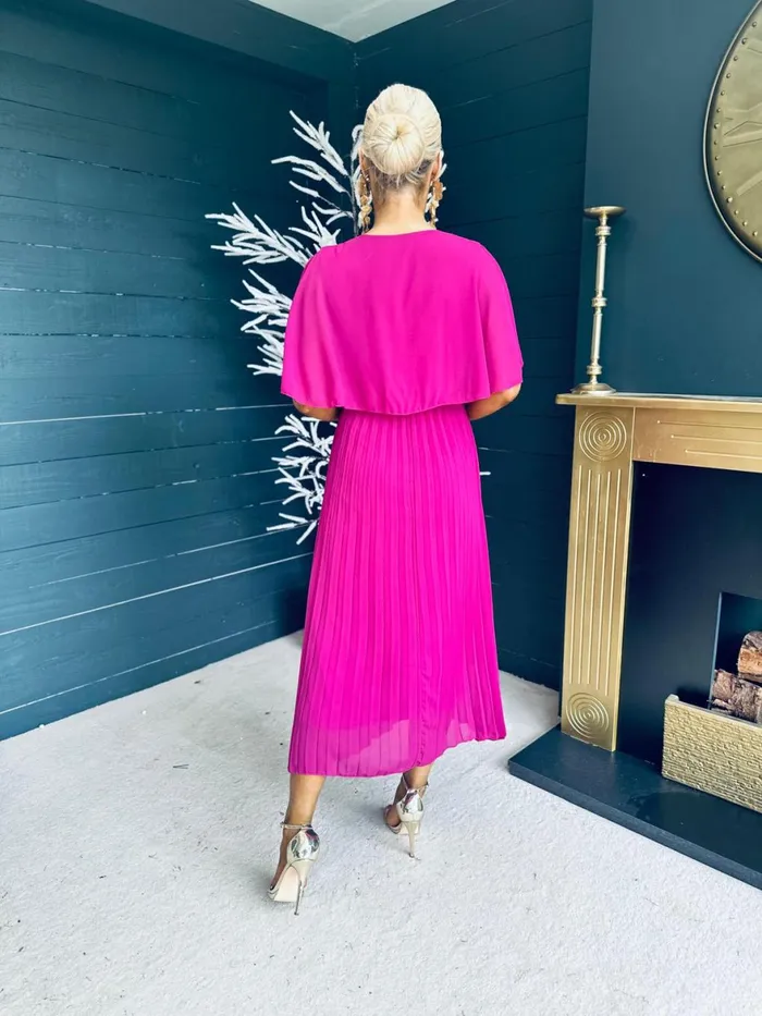 Women Midi Canella Lane Stacey Pleated Midi Dress Orchid