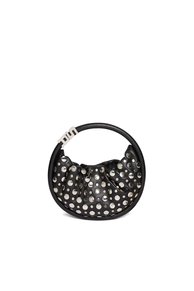 Women Mini Domino Bag In Leather And Studs Black Black Sonia Rykiel Le Domino