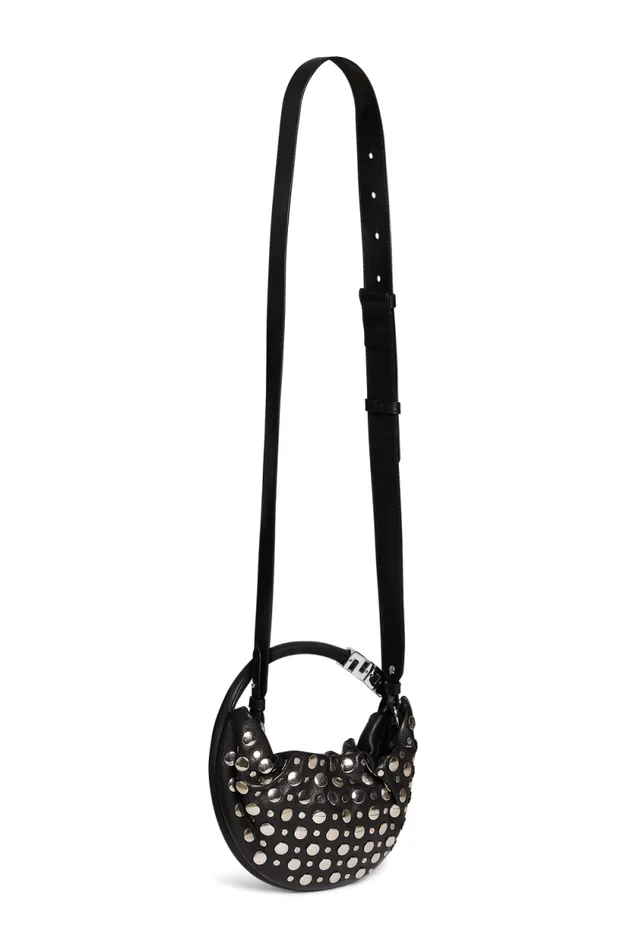 Women Mini Domino Bag In Leather And Studs Black Black Sonia Rykiel Le Domino