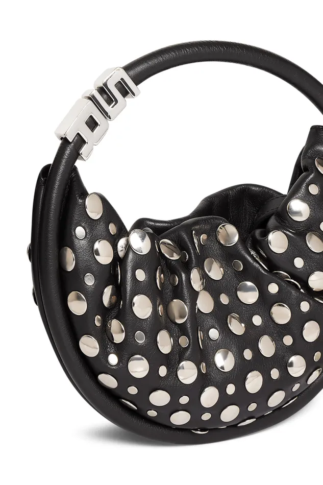 Women Mini Domino Bag In Leather And Studs Black Black Sonia Rykiel Le Domino