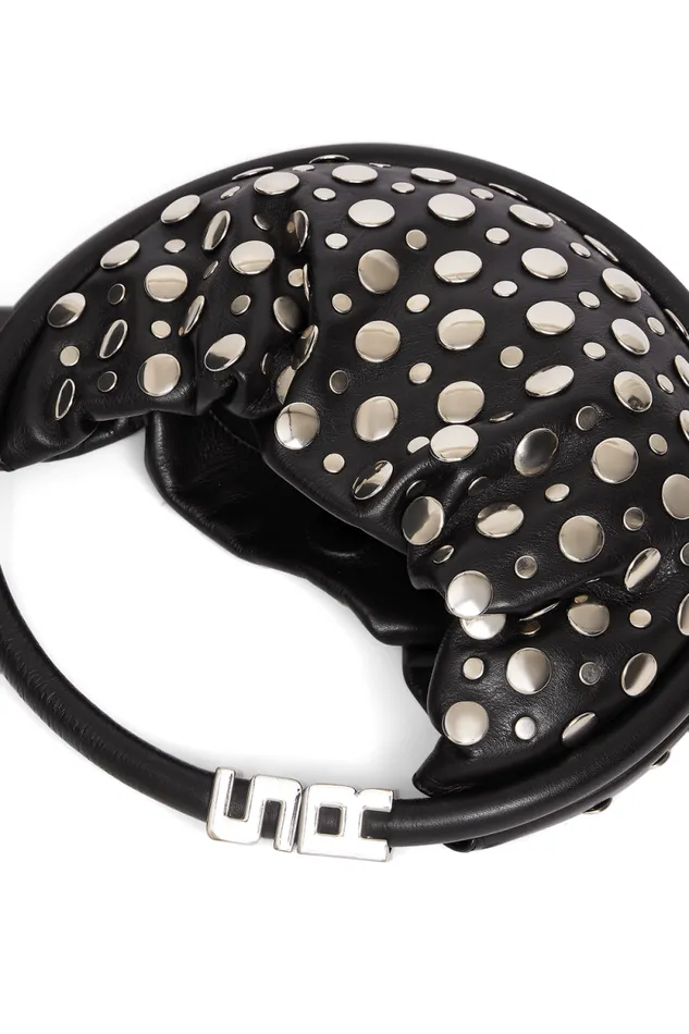 Women Mini Domino Bag In Leather And Studs Black Black Sonia Rykiel Le Domino