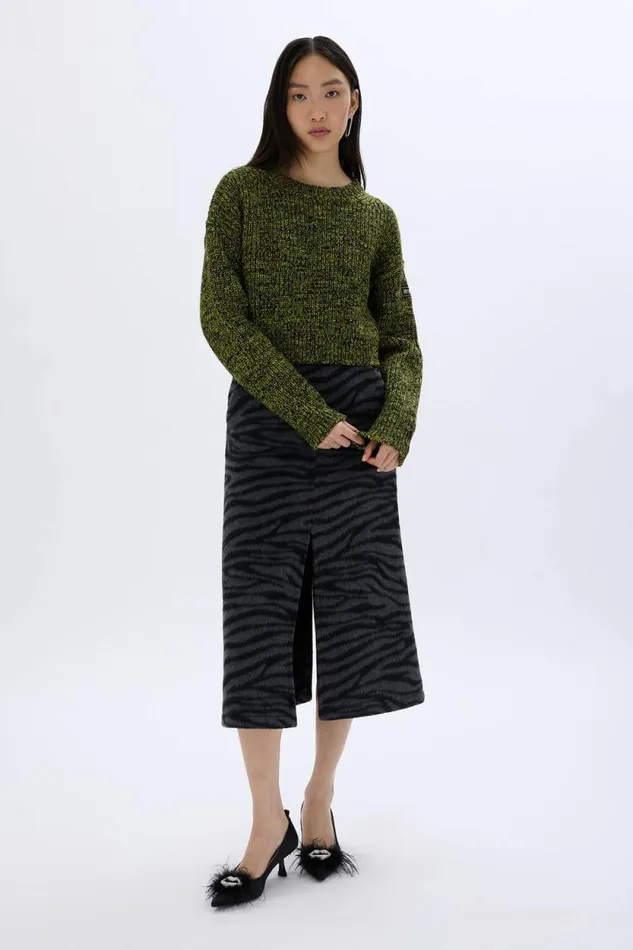 Women Moulded Wool Sweater Acid Green Sonia Rykiel Sweaters
