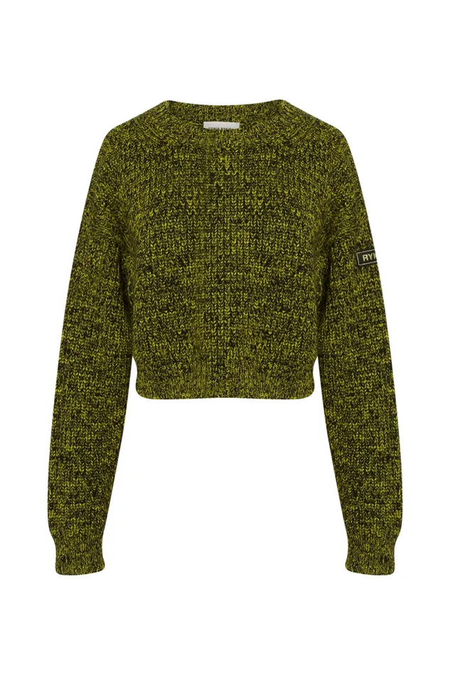 Women Moulded Wool Sweater Acid Green Sonia Rykiel Sweaters