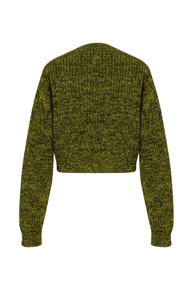 Women Moulded Wool Sweater Acid Green Sonia Rykiel Sweaters