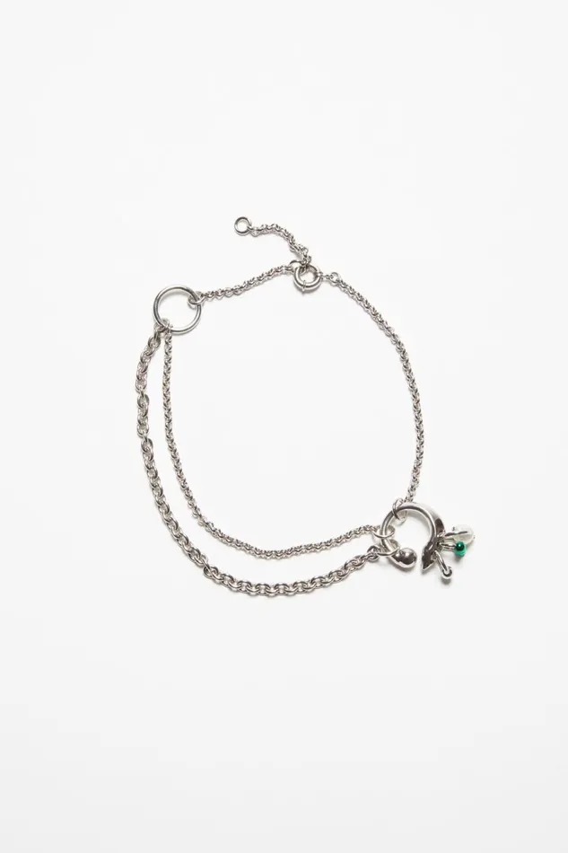 Women Multichain Charm Necklace Silvergreen Acne Studios Jewellery