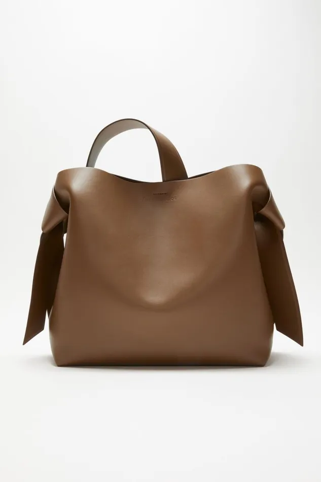 Women Musubi Midi Shoulder Bag Camel Brown Acne Studios Bags