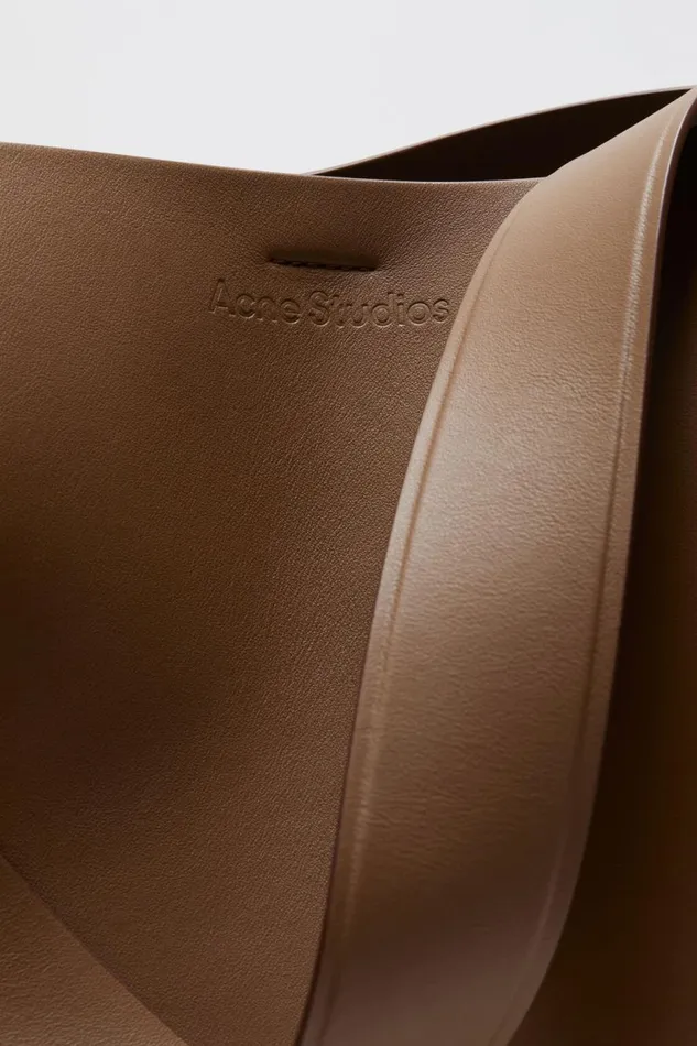 Women Musubi Midi Shoulder Bag Camel Brown Acne Studios Bags