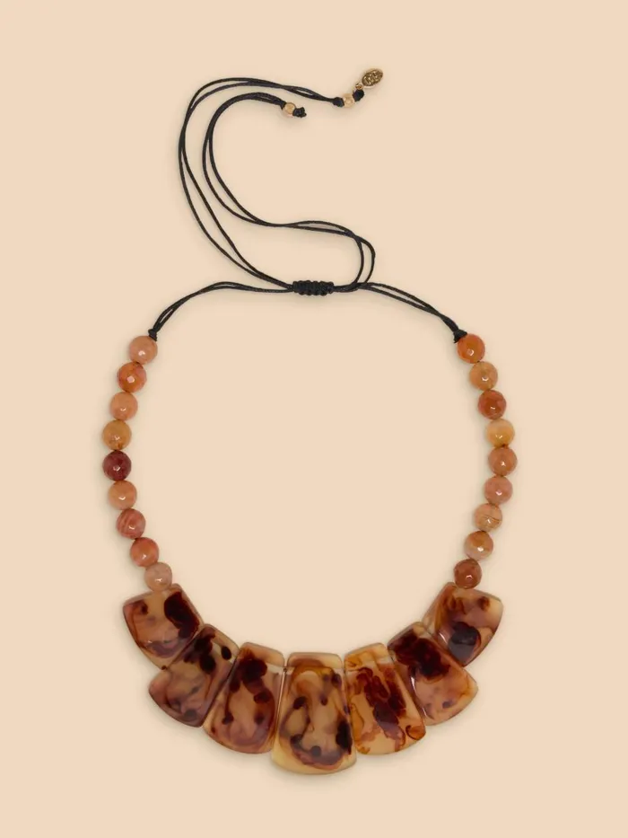 Women NECKLACES White Stuff Eve Resin Statement Necklace Orange Multi Women NECKLACES White Stuff Eve Resin Statement Necklace Orange Multi