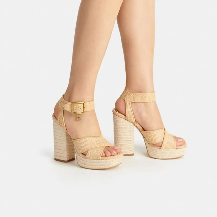 Women Nelly Sandal Natural Coach Heels