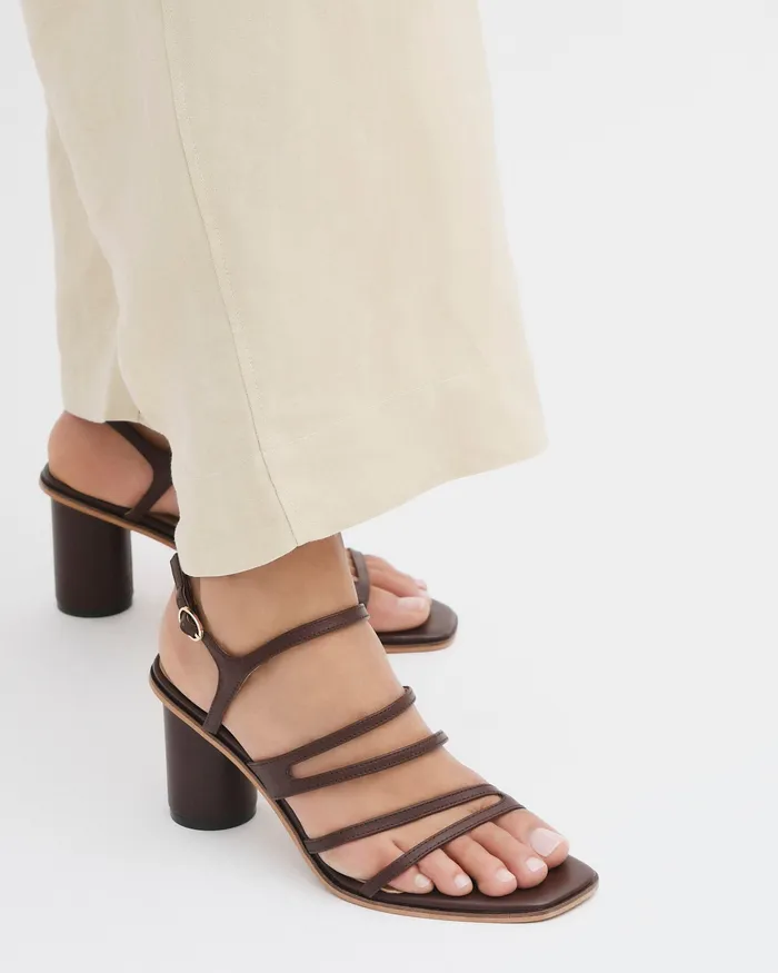 Women Nobu high heel sandals cocoa brown leather HIGH SANDALS jomercer Women Nobu high heel sandals cocoa brown leather HIGH SANDALS jomercer