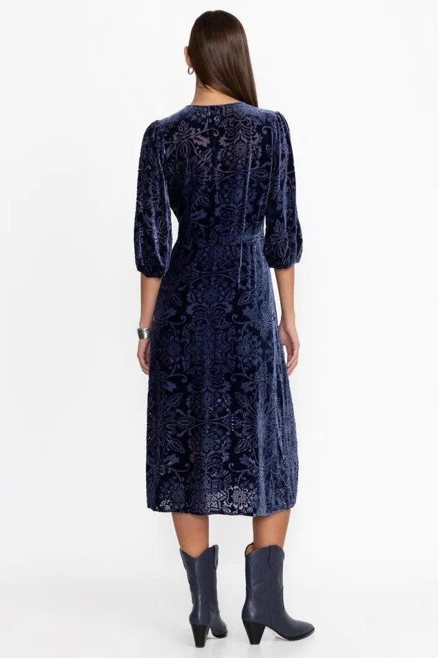 Women Petites Johnny Was RYAN MIDI DRESS Sapphire Blue Women Petites Johnny Was RYAN MIDI DRESS Sapphire Blue