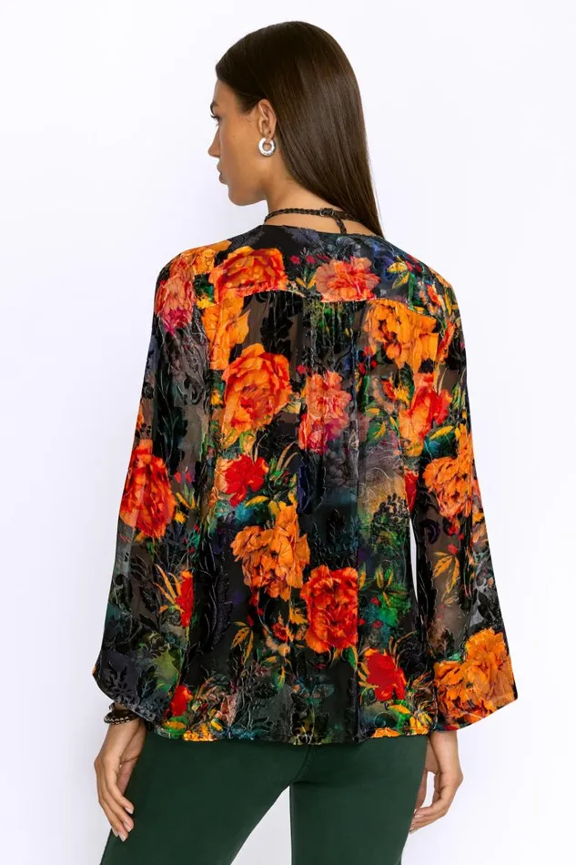 Women Plus Size Johnny Was BOTINA BURNOUT BLOUSE Catalina Blue Burnout Women Plus Size Johnny Was BOTINA BURNOUT BLOUSE Catalina Blue Burnout