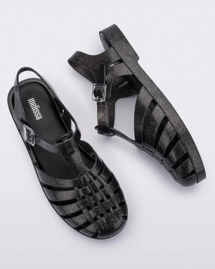 Women Possession Glitter Black Melissa Sandals