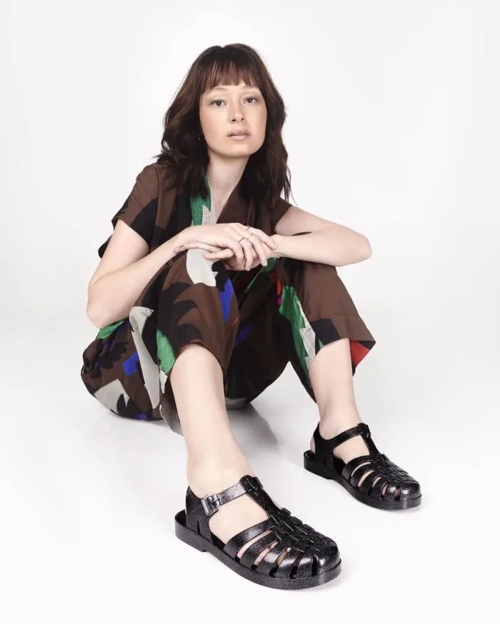 Women Possession Glitter Black Melissa Sandals