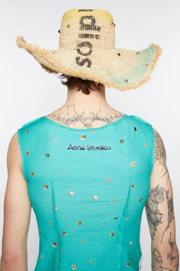 Women Printed Tank Top Emerald Green Acne Studios Tshirts