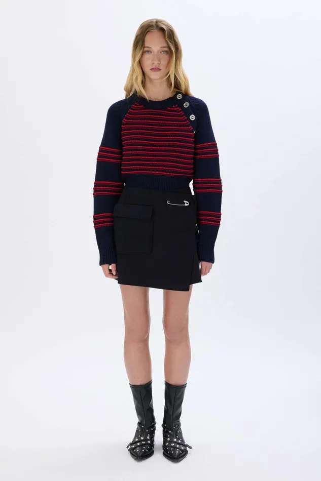 Women Raised Knit Striped Sweater Striped Bluered Multi Sonia Rykiel Sweaters