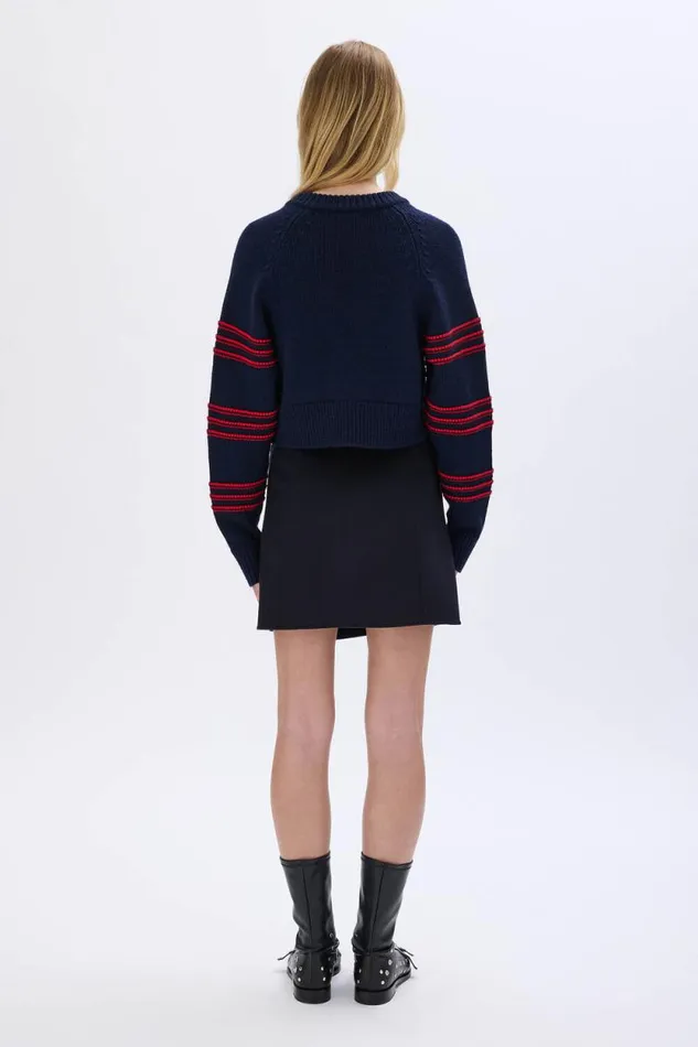 Women Raised Knit Striped Sweater Striped Bluered Multi Sonia Rykiel Sweaters