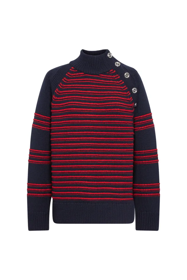 Women Raised Knit Striped Sweater Striped Bluered Multi Sonia Rykiel Sweaters