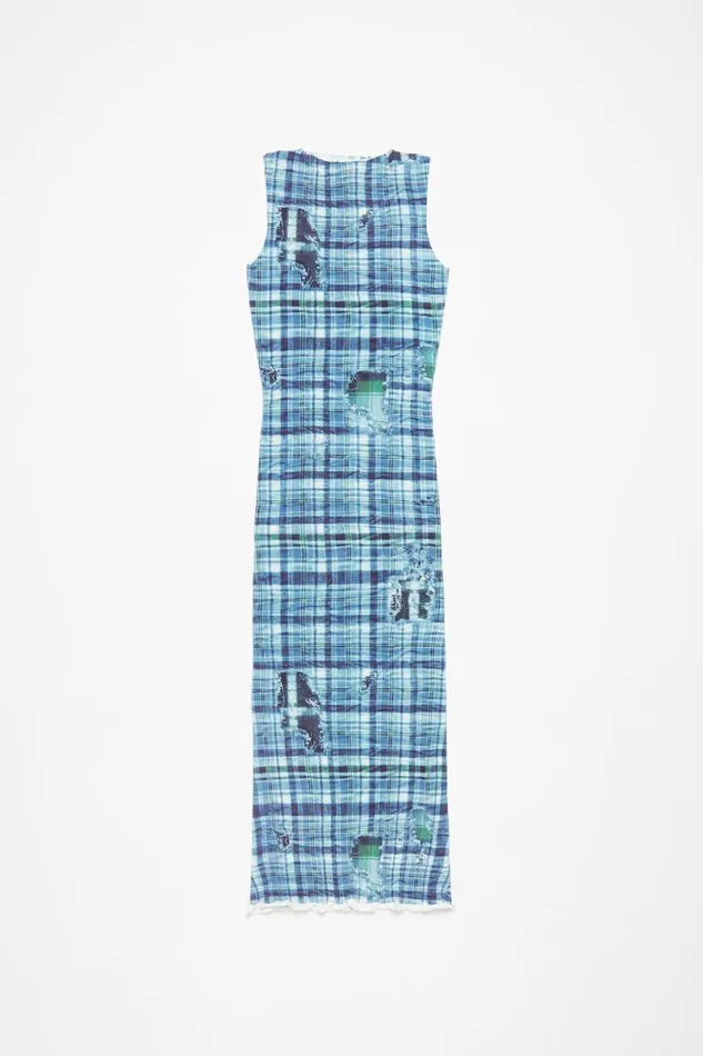 Women Rib Knit Dress Blue Acne Studios Dresses