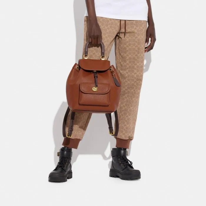 Women Riya Backpack In Colorblock Brass1941 Saddle Multi Coach Backpacks