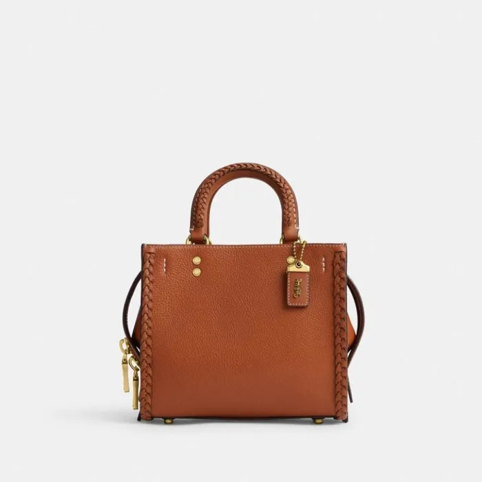 Women Rogue 20 With Braid Brassburnished Amber Coach Satchels and Top Handles