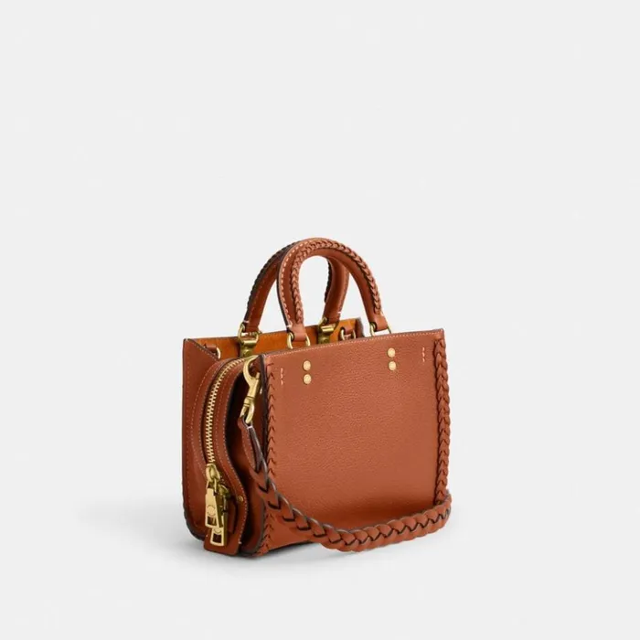 Women Rogue 20 With Braid Brassburnished Amber Coach Satchels and Top Handles