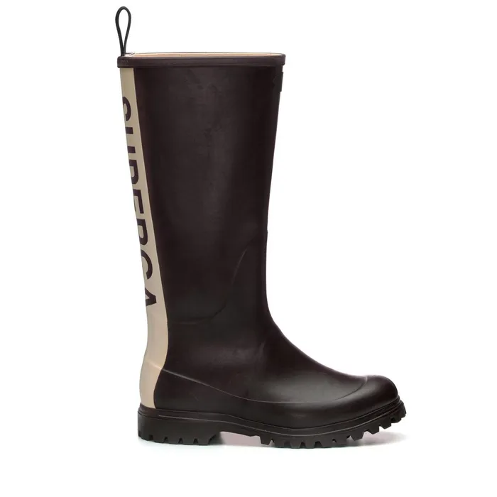Women Rubber Boots Unisex 799 RUBBER BOOTS LETTERING High Cut BLACK BRISTOLOFF WHITE Superga Gumboots