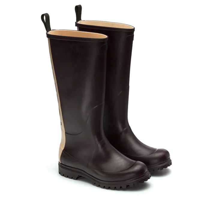 Women Rubber Boots Unisex 799 RUBBER BOOTS LETTERING High Cut BLACK BRISTOLOFF WHITE Superga Gumboots