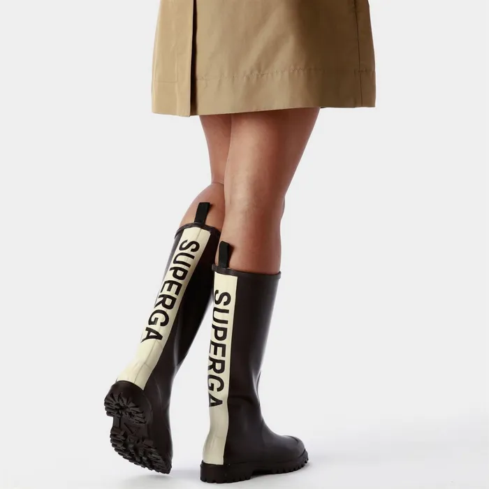 Women Rubber Boots Unisex 799 RUBBER BOOTS LETTERING High Cut BLACK BRISTOLOFF WHITE Superga Gumboots