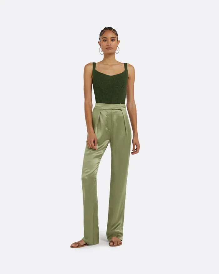 Women Safiyaa Amal Olive Crochet Top Olive Tops