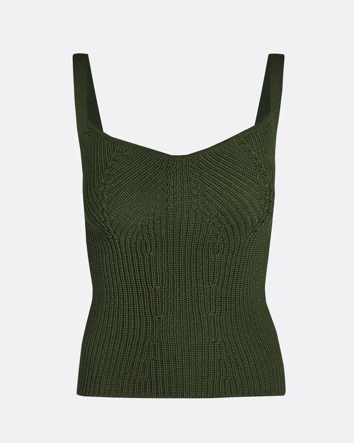 Women Safiyaa Amal Olive Crochet Top Olive Tops